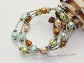 pbr143 8-9mm multi colour double shiny pearl bracelets wholesale
