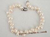 pbr162 stunning 6-7mm white side-drilled freshwater pearl bracelet in wholesale
