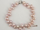 pbr163 stunning 6-7mm purple side-drilled cultured pearl bracelet in wholesale