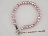 pbr176 purple freshwater button pearl bracelet on sale