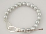 pbr204 8-9mm grey cultured potato pearl bracelet in wholesale