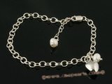 pbr212 Sterling silver Designer Style  Pearl adjustable bracelet in wholesale