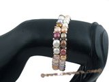 pbr244 Double strands mixcolor bread Pearl stretch bracelet in wholesale