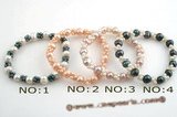 pbr245 Elegance cluster cultured seed pearl Stretch bracelet in wholesale