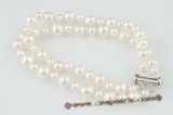 pbr259 Fashionable double strands white designer pearl bracelet