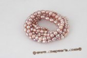 pbr290 8 rows mix size cultured pearl stretch elastic bracelet in purple