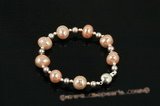 pbr306 Sterling silver freshwater Potato pearl bracelet