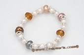 pbr330 White Potato Pearl Pandora Style Flexible Bracelet