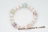 pbr331 Fashion White Potato Pearl Pandora Style Stretchy Bracelet