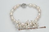 pbr349 Freshwater Cultured Rice Pearl Cluster Bracelet 7.5 inch length