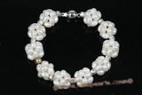 pbr362 Classic and simple 4-5mm  rice pearl bracelet with ball pearl