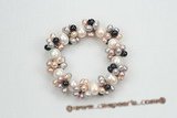 pbr366 freshwater rice pearl and potato pearl elastic bracelet