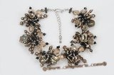 pbr367 freshwater pearl and man made  baroque crystal bracelet jewelry