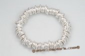 Pdbr010 Silver-tone Ring& Bead Elastic 

Bracelet