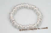 Pdbr010 Silver-tone Ring& Bead Elastic 

Bracelet