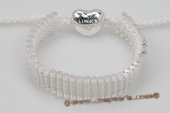 Pdbr018 Hand-woven White Silver Toned Bar Friendship Bracelet