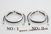 Pdbr024 White& Black Moven Silver Toned Bar Adjustable Bracelet