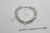 Pdbr047 Silver toned Ring & Charm Pandora Finished Bracelet