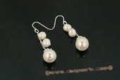 spe356 Delightful 925silver potato pearl and shell pearl dangle earrings