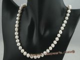 pn014 8-9mm white cultured potato shape freshwater pearls necklace