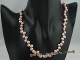 pn028 6-7mm lavender side-drilled freshwater pearl necklace