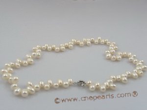 pn029 6-7mm white side-drilled freshwater pearl necklace