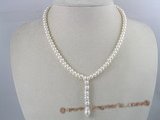 pn041 stunning 6-7mm button shape cultured pearl necklace