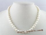 pn074 8-9mm potato fresh water pearl single necklace