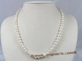 pn185 7-8mm white potato fresh water pearl single necklace