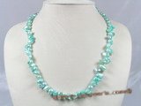pn187 8*12mm blue wing pearl sing strand necklace