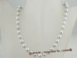 pn214 grey potato pearl single necklace with ball clasp