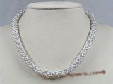 pn217 grey seed pearl pipe design choker necklace wholesale