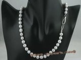 pn218 8-9mm grey potato pearl single necklace jewelry