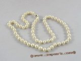 pn248 Fashion 6-7mm white off round potato cultured pearl necklace in wholesale
