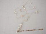 pn276 Five gradual potato pearl pendant necklace with 925silver rolo chain in wholesale