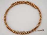 pn279 wholesale 6-7mm freshwater button pearl choker necklace in coffee color