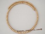 pn280 Stylish champagne cultured freshwater button pearl choker necklace on sale