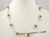 pn285 Smart sterling silver freshwater button pearl tin-cup necklace on sale