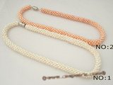 pn297 Classic Woven potato seed Pearl Designer choker Necklace in wholesale