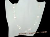 pn303 white 8-9mm potato shape fresh water pearl necklace