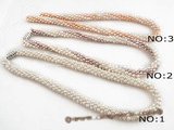 pn322 wholesale Rice seed Pearl Designer Woven choker Necklace