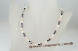 pn353 Subtle Glow freshwater rice pearl and agate princess necklace