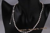 pn365 Freshwater seed Pearl and 925silver spacer beads design necklace