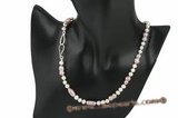 Pn391 Purple peanut pearl and potato pearl princess necklace