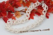 Pn457_Round Fashion White Freshwater Round Pearl Woven Twist Necklace