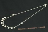 pn459 Sterling Silver 5-6mm White Rice Pearl Costume necklace