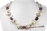 pn512 cultured freshwater pearl necklace with crystal beads