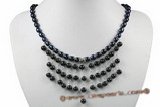 pn521 fashion 6-7mm black freshwater pearl necklace