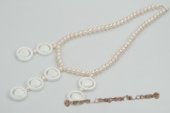 Pn525 Trendy White Cultured Potato Pearl Princess Necklace with Shell Beads