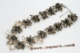 pn527 freshwater pearl and baroque crystal pearl necklace jewelry
